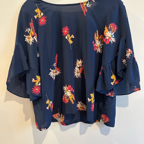 MADEWELL Navy 100% Silk Cacti Blouse - Picture 7 of 11